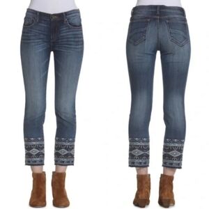 Driftwood Colette Embroidered Straight Leg Crop Jeans sz 29